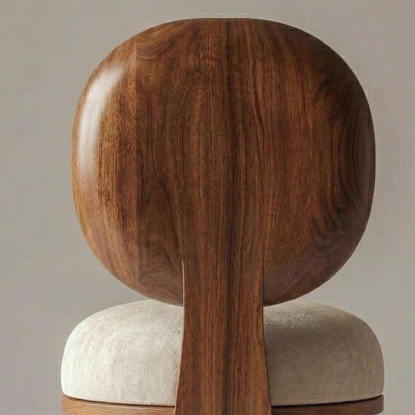 Orbita Solid Wood Boucle Fabric Dining Chair