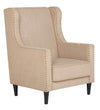 Ottosdal Fabric Wing Chair in Beige Colour