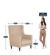 Ottosdal Fabric Wing Chair in Beige Colour