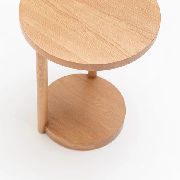 Oxley Round Oak Wood End Table