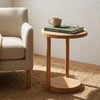 Oxley Round Oak Wood End Table 