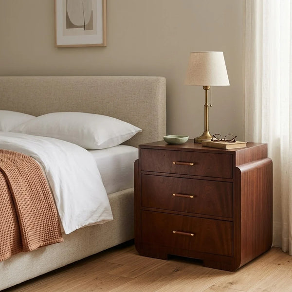 Palermo Solid Wood 3 Drawer Bedside Table