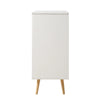 Peebles White Solid Wood Rattan Bar Cabinet