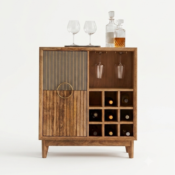 Penza Solid Wood Bar Cabinet