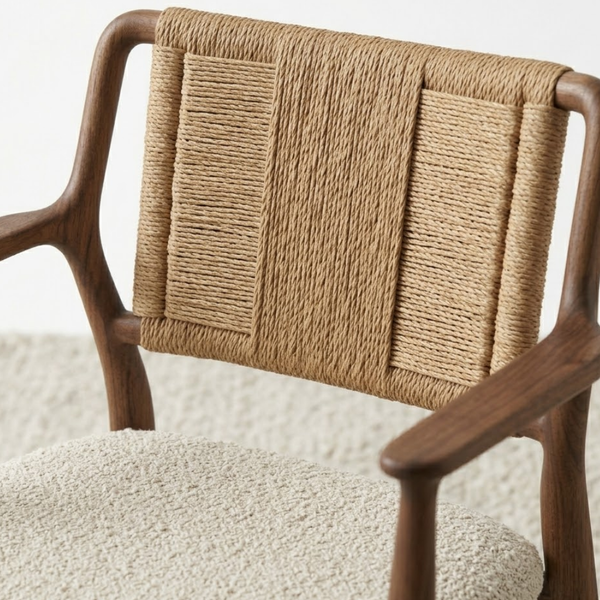 Penza Solid Wood Rope Dining Chair
