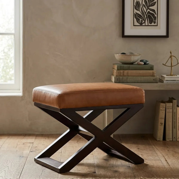 Perpignan Modern Leather Foot Stool