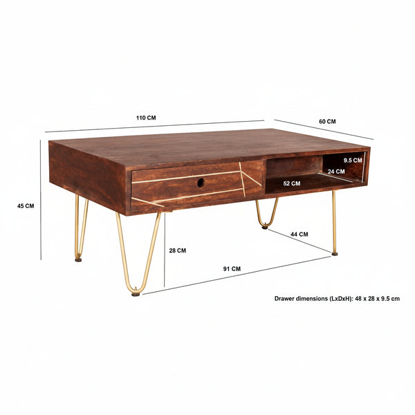 Picasso Dark Mango Wood Coffee Table