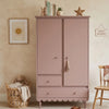 Pink Daisy Dream Kids Wooden Wardrobe, kids pink wardrobe , made up of solid wood 