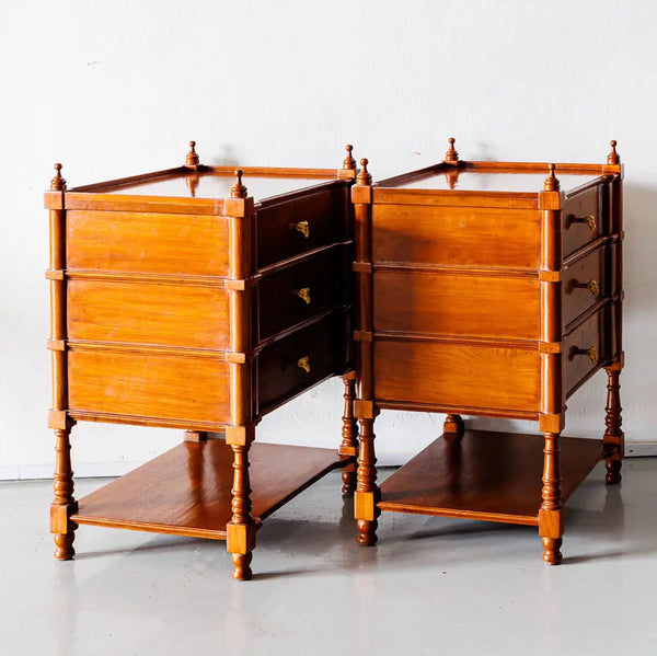 Pomona Pair Of Teakwood Bedside Tables