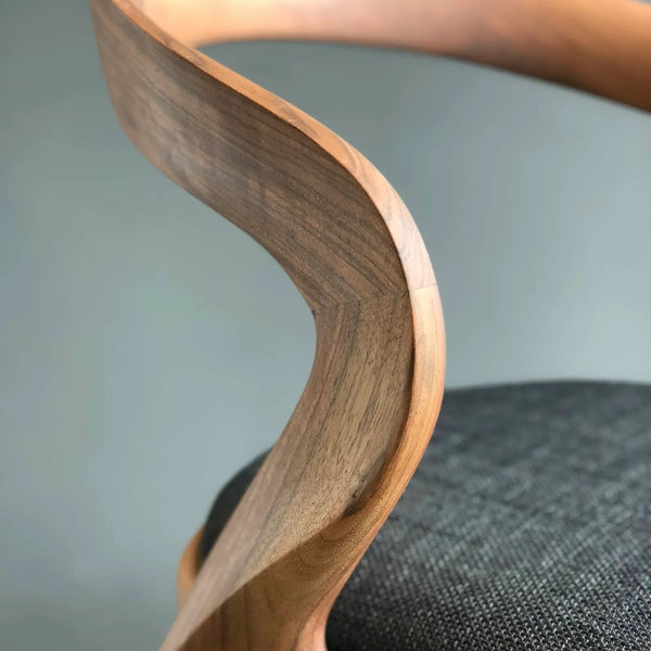 Prestons Solid Wood Curved Dining Chair