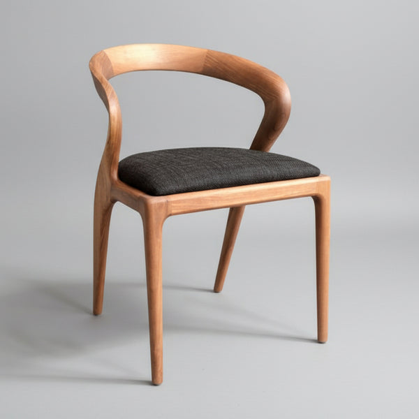 Prestons Solid Wood Curved Dining Chair
