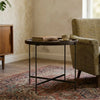 Prestwick Sheesham Solid Wood Round Metal End Table
