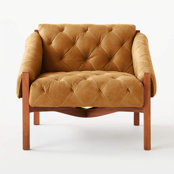 Prieska Leather Tufted Accent Chair
