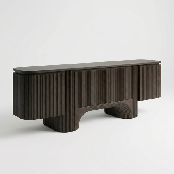 Prilep Solid Wood Fluted Side Board