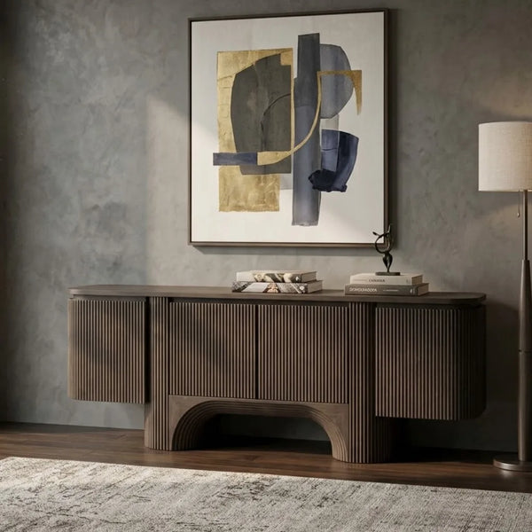 Prilep Solid Wood Fluted Side Board
