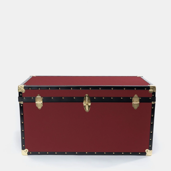 Pristina Leather Trunk Coffee Table (Burgundy)