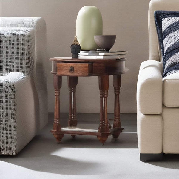 Rajasthani Classy Meadow Sheesham Wood Side Table