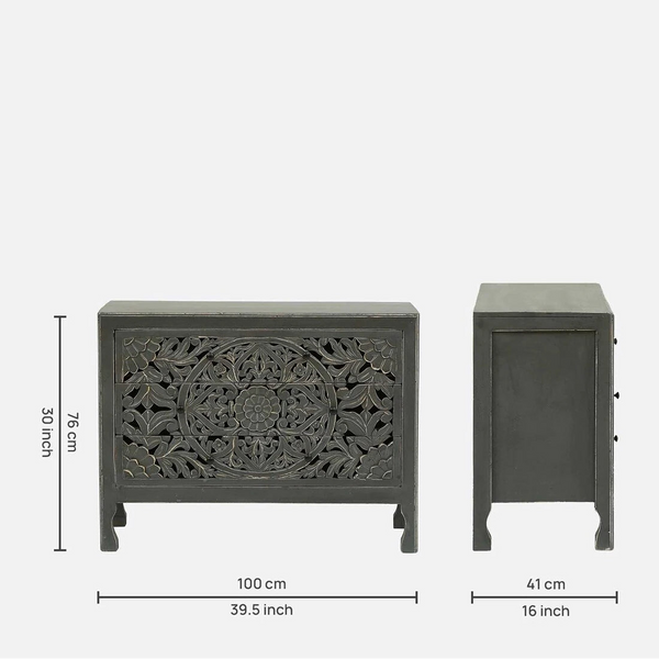 Rajasthani Hand Carved Chest Of Drawers