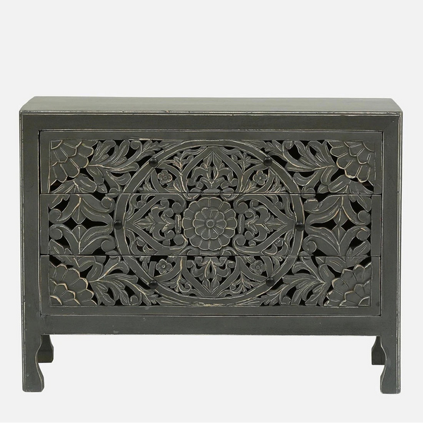 Rajasthani Hand Carved Chest Of Drawers