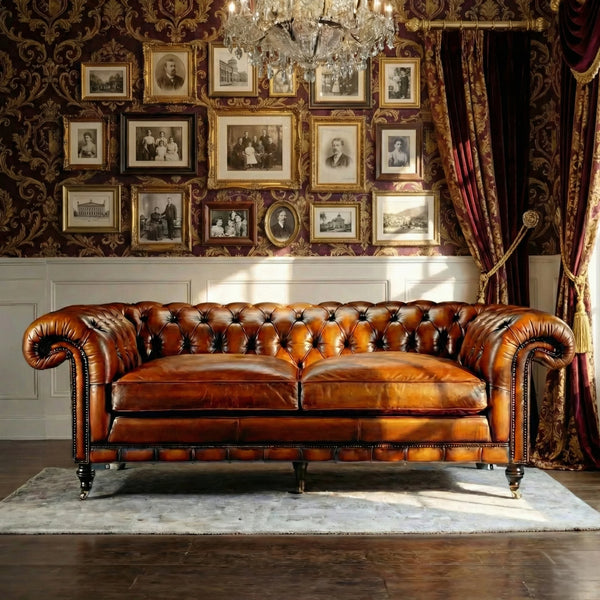 Ralph Chesterfield 3- Seater Leather Sofa