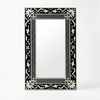 Rectangular Bone inlay Mirror for Wall - Black Vanity