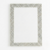 Rectangular Grey Geometric Mirror - Bone Inlay