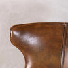 Reims High Leather & Steel stool with back (Brown)