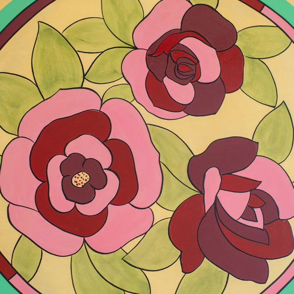 Renton Hand Painted Round Small Coffee Table - Mango Wood