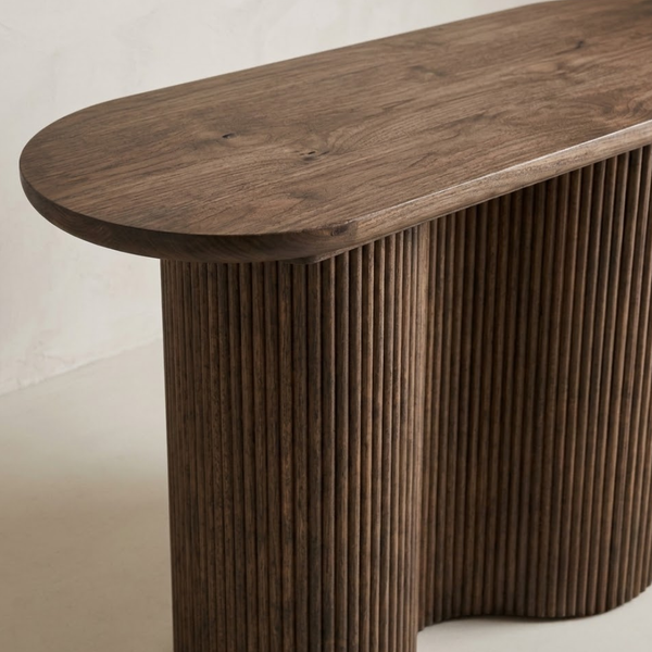 Riverside Solid Wood Fluted Console Table