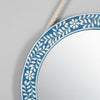 Bone Inlay Round Floral Blue Vanity Wall Mirror