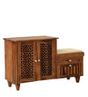 Sheesham Wood Shoe Storage Cabinet In Rustic Teak Finish