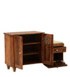 Sheesham Wood Shoe Storage Cabinet In Rustic Teak Finish