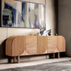 Modern Arched Multi Storage Sideboard Solid Wood Oak Finish