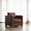 Huston Wood Frame Leather Sofa Chair