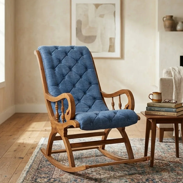 Saldanha Solid Wood Rocking Chair in Teak Colour