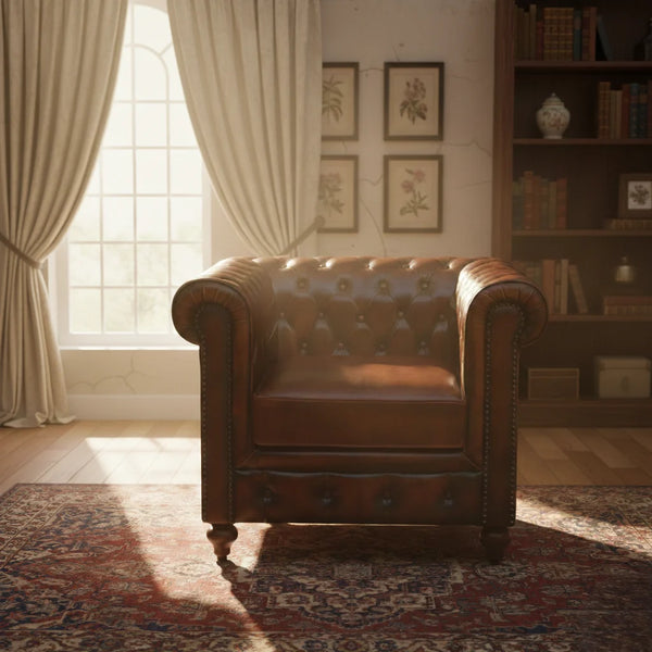Salem Chesterfield Leather Sofa