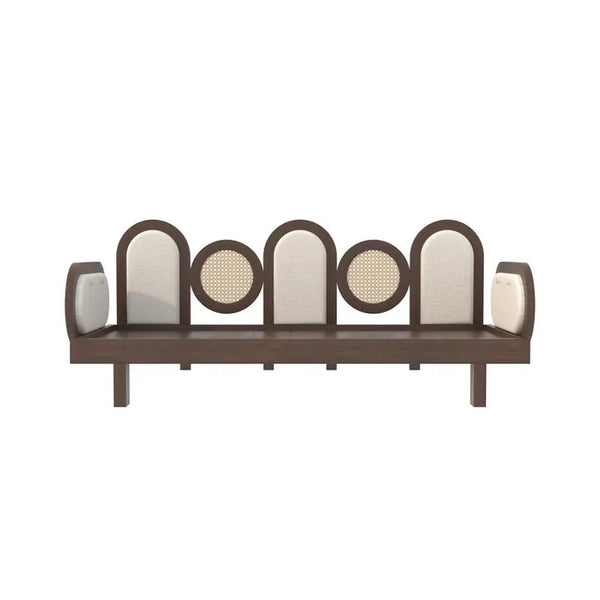 Solid wood , rattan sofa cum bed 
