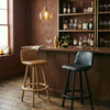 Sandown Modern Wooden Bar Chairs with Backs Fabric