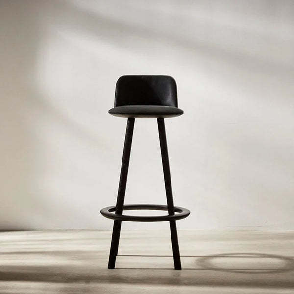 Sandown Modern Wooden Bar Chairs with Backs Fabric