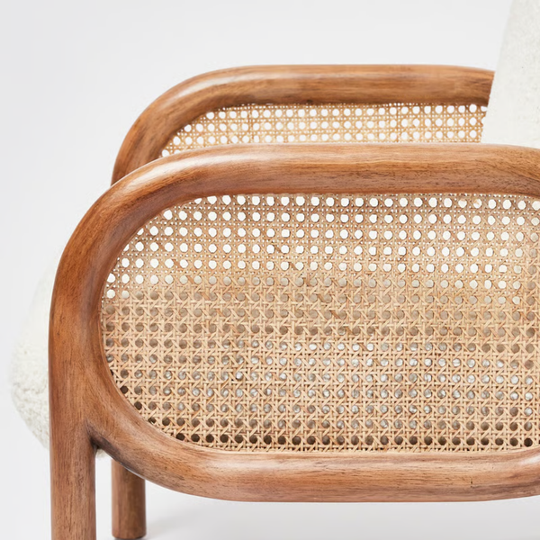 Santander Rattan Solid Wood Arm Chair