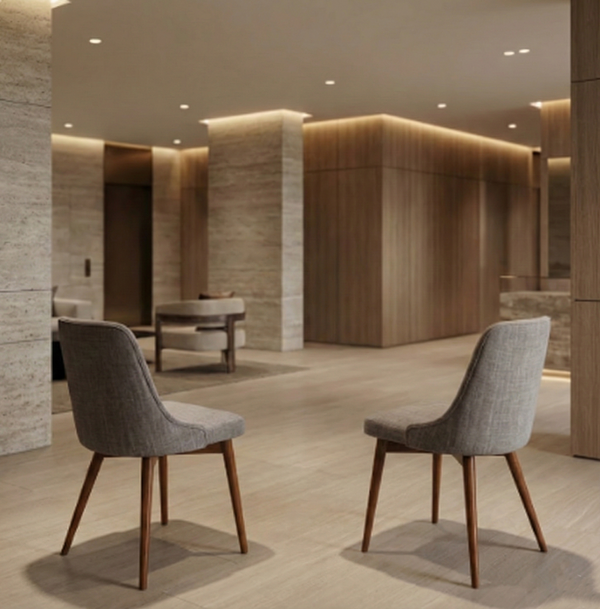 Sarina Solid Wood Round Marble Top 4 Seater Dining Table Set