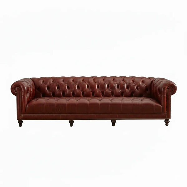 Scarlet Chesterfield 4- Seater Leather Sofa
