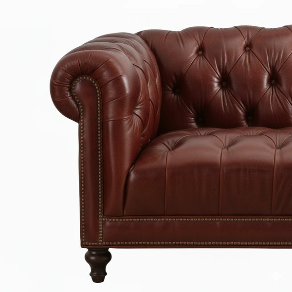 Scarlet Chesterfield 4- Seater Leather Sofa