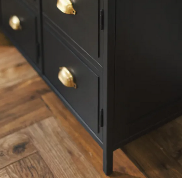 Modern Mango12 Drawer Tall Sideboard, Black