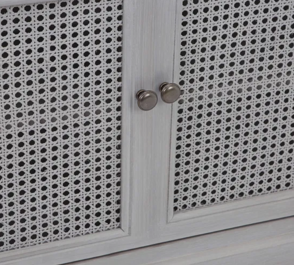 Rattan Grey Mango Wood Small Sideboard