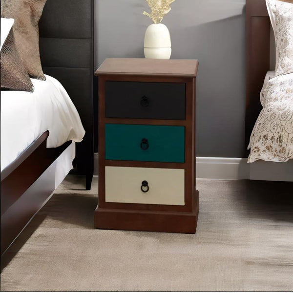 Modern Mango Wood Bed Side Table Pine