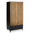 Modern Rattan Mango Wood Wardrobe