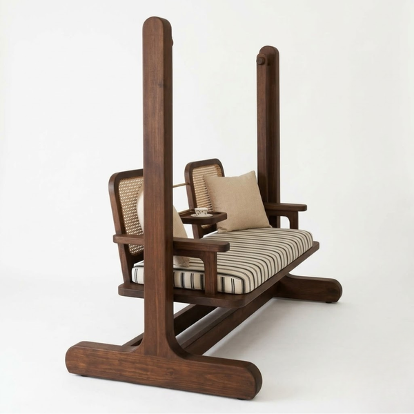 Sendai Solid Wood Rattan Swing