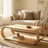 Serta Acacia Wood Curve Coffee Table