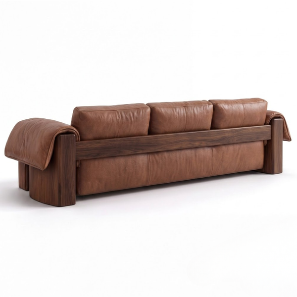Seville Solid Wood Leather Sofa